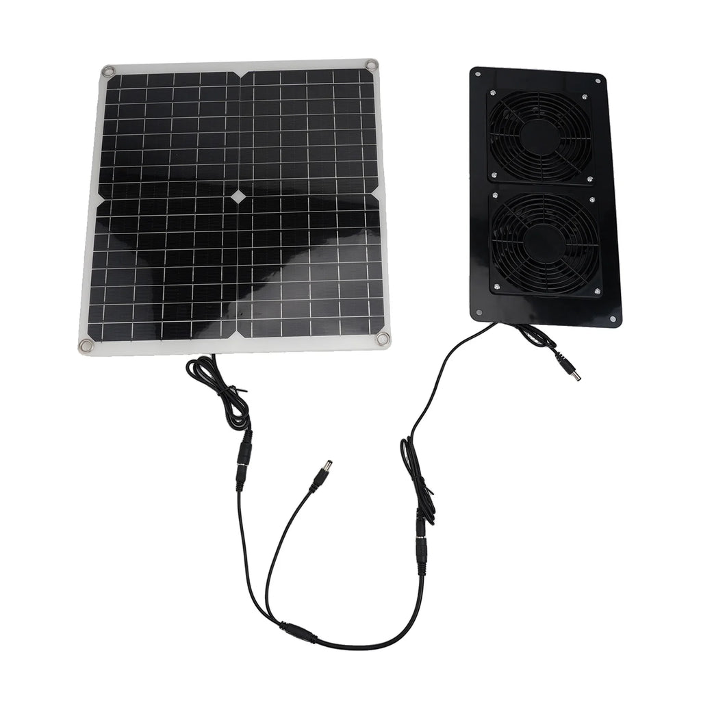 Cooling W Solar Panel Fan Outdoor Solar Exhaust Fan RV W Solar Panel Durability Greenhouses Exterior Laminated Chicken Coops