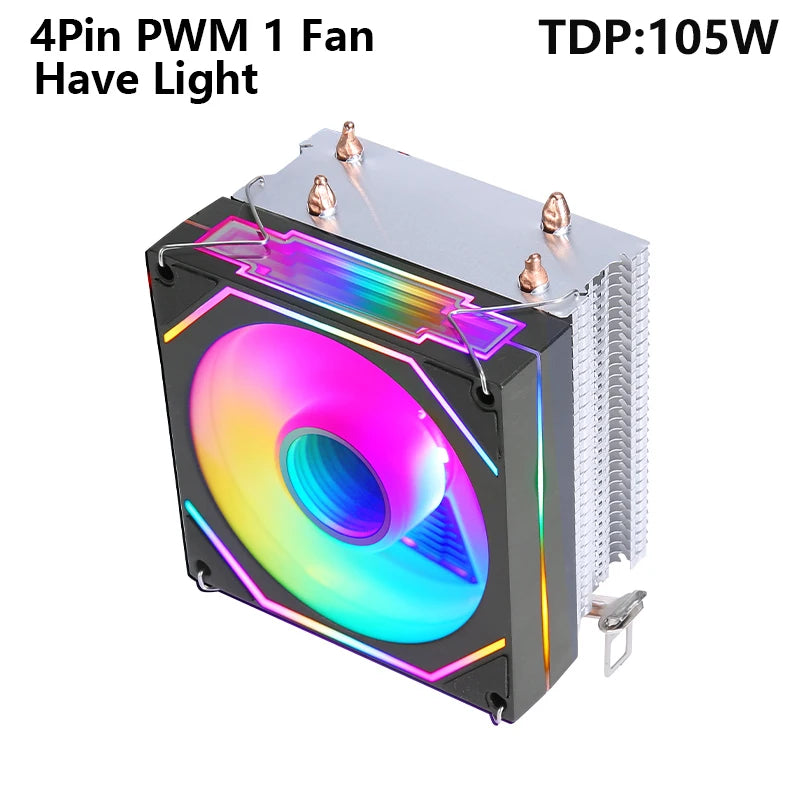 CPU Efficient Cooler Fan 90mm 4pin/PWM PC Tower Type Radiator 2/4/6 Heat Pipe Install LGA2011 X79 X99 115x 1200 1700 AMD AM3 AM4