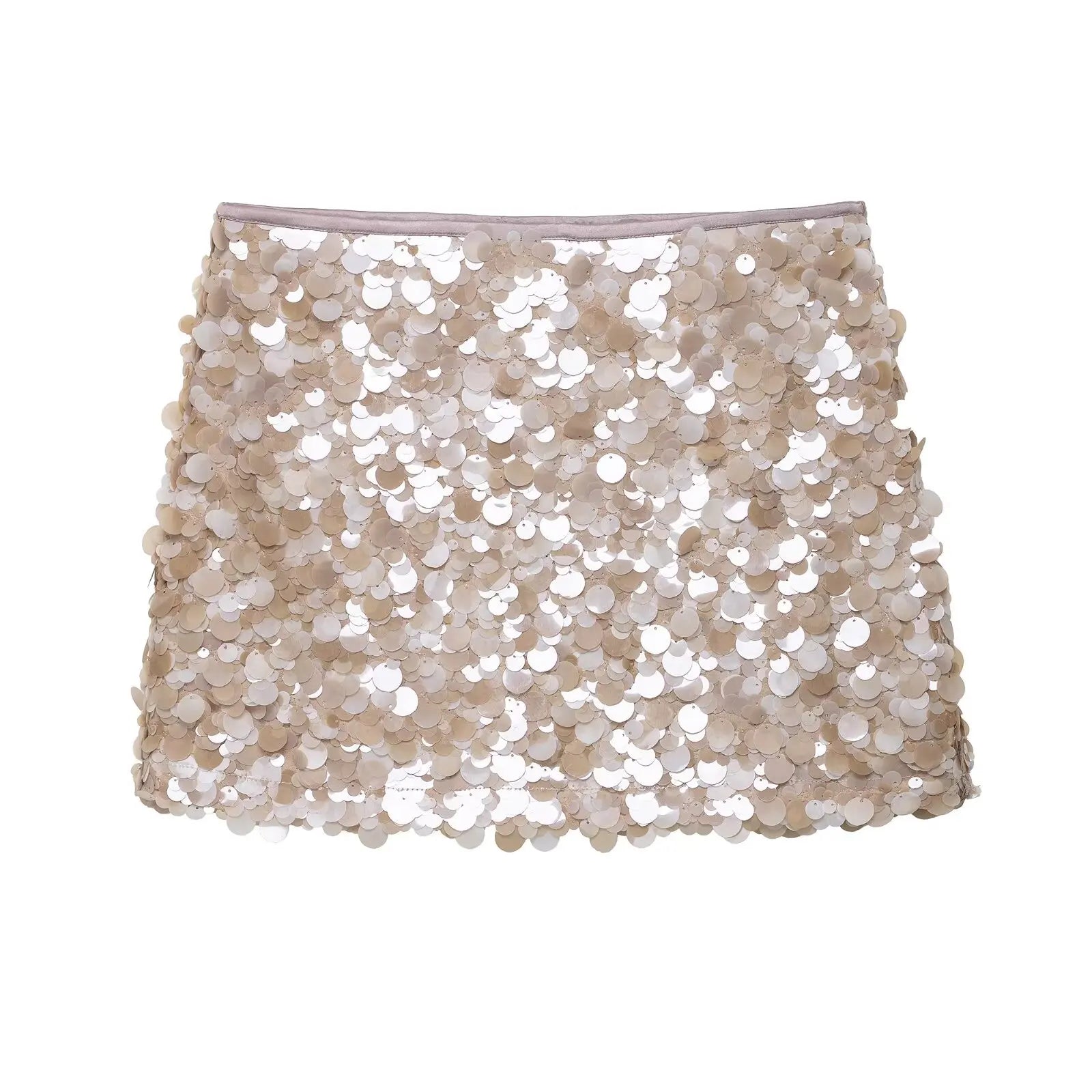 Sexy Woman Sequins Skirt High Waist Versatile Slim Mini Slim Skirts Zipper 2025 Summer Beach Style Women's New Skirt Y2K