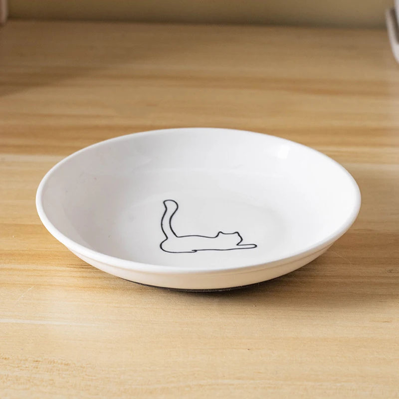 A3 Color Ceramic Cat Food Bowl with Non-Slip Base for Kittens