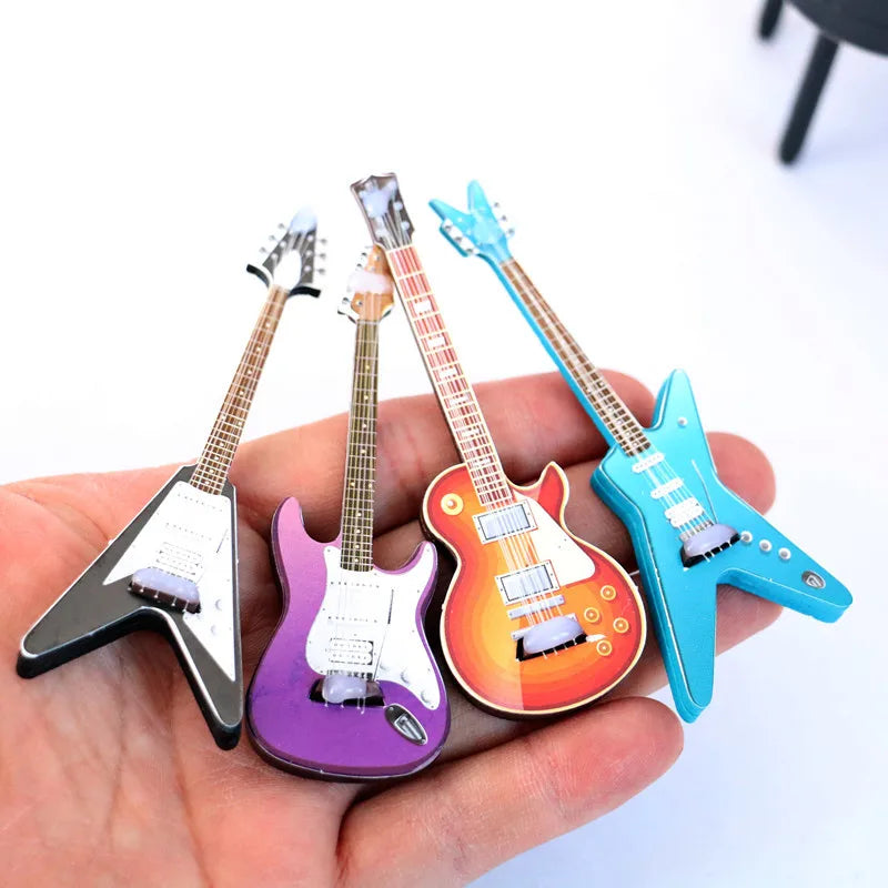 1/6 Dollhouse Miniature Musical Instrument Guitar Toys Model for Blyth ob11 Dolls House Decoration Accessories
