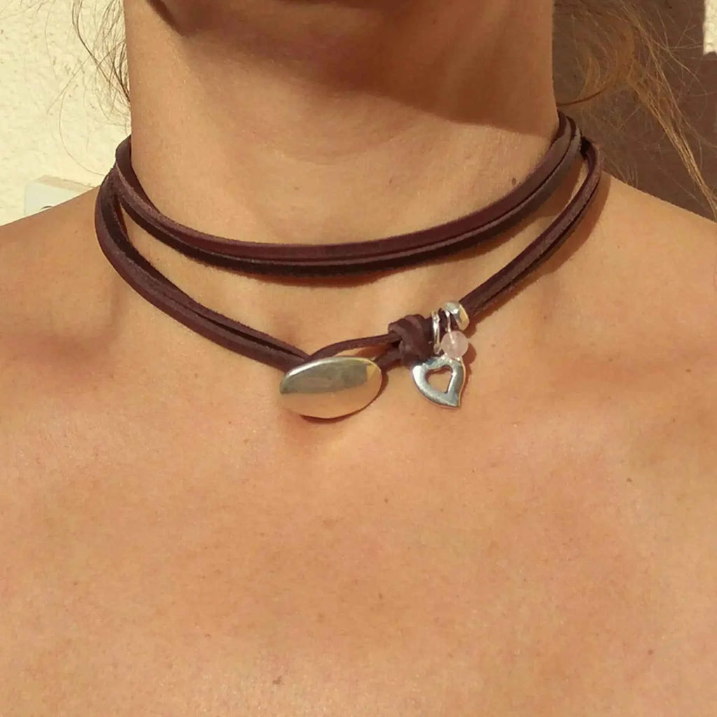Bohemian Style Necklace for Women Leather Rope Turquoise Pendant Ethnic Vintage Simple Jewelry Gifts Necklace Accessories
