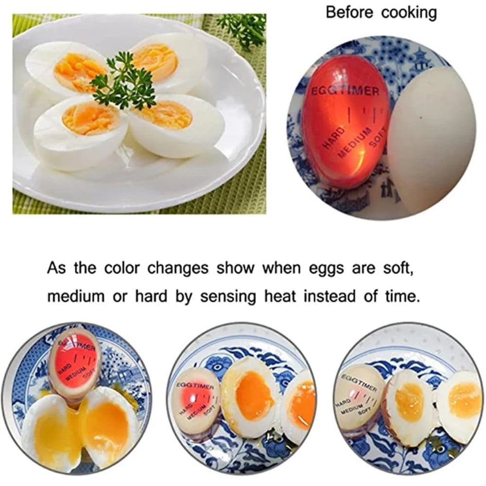 Egg Timer Color Changing Indicator Soft Medium and Hard Boiled Eggs Heat Sensitive Safe Durable Kitchen Aid Gift Home Use