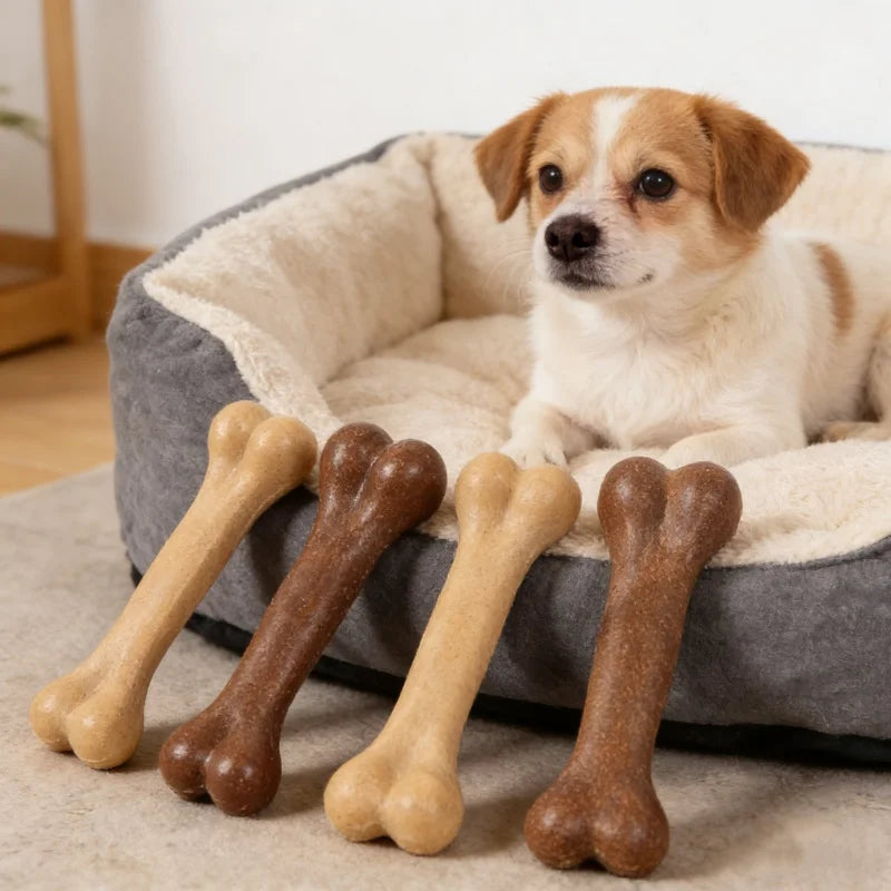 Durable Beef-Flavored Dog Chew Bone for Teeth Cleaning