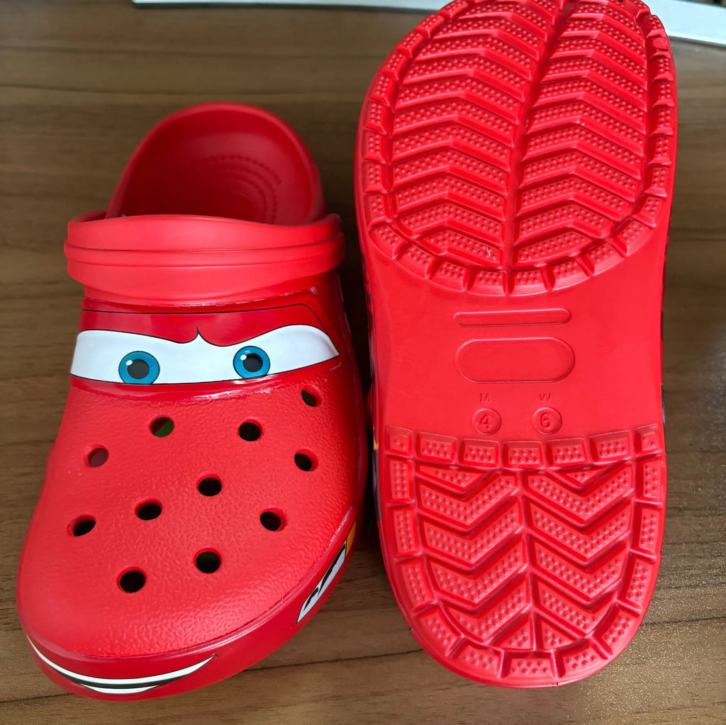 New Mcqueens Cartoon Slippers  Waterproof Eva Outdoor Sandals With Breathable Holes Adult Casual Beach Shoes Gift