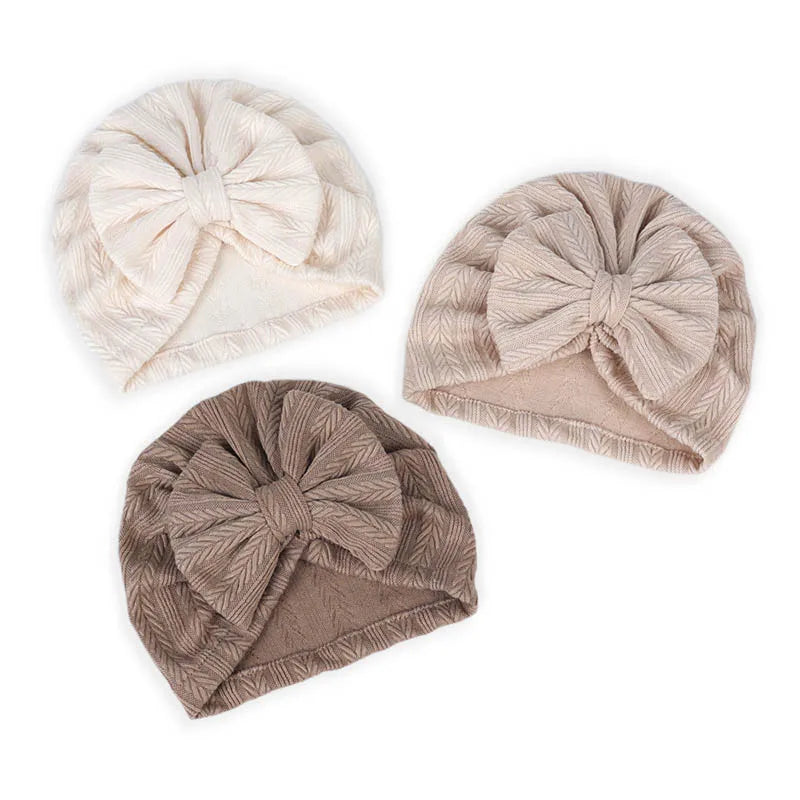 New Baby Hat For Newborn Infant Bows Turban Cap Autumn Winter Soft Baby Girl Bonnet Beanie Headwraps