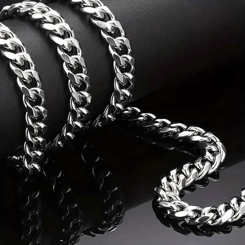 1pc Men's Stainless Steel Chain Necklace, Unisex Hip Hop Neck Chain Necklaces
