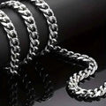 1pc Men's Stainless Steel Chain Necklace, Unisex Hip Hop Neck Chain Necklaces