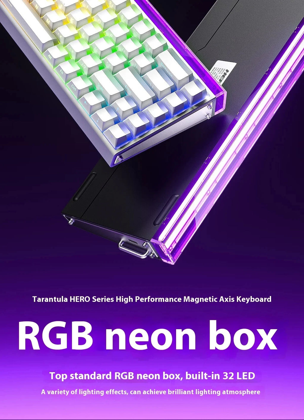 AULA HERO68 HE Magnetic Switch Wired Gaming Keyboard Rapid Trigger 8K Return Esports Gamer Keyboard RGB Wired Gaming Keyboard