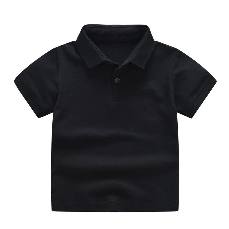 Summer Baby Boys Short Sleeve Solid Polo T-shirt Kids Cotton Clothes Toddler Girls Classical Polos T Shirt Tops School Uniform