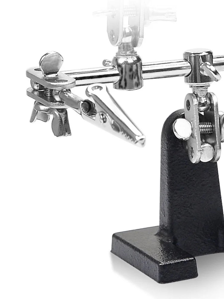 Soldering Iron Station Stand With Welding Magnifying Glass Clip Clamp Third Hand Helping Desktop Magnifier Soldering Repair Tool