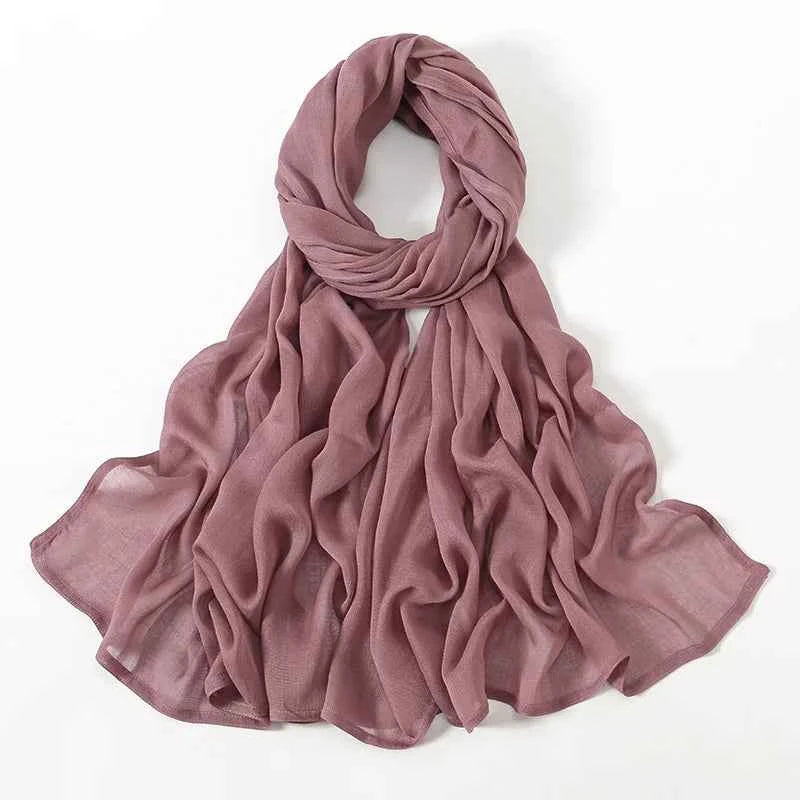 New Muslim Hijabs for Women Scarf Thin Plain Shawls Femme Musulman Soft Viscose Rayon Headscarf Islamic Turban Headband 190x85cm