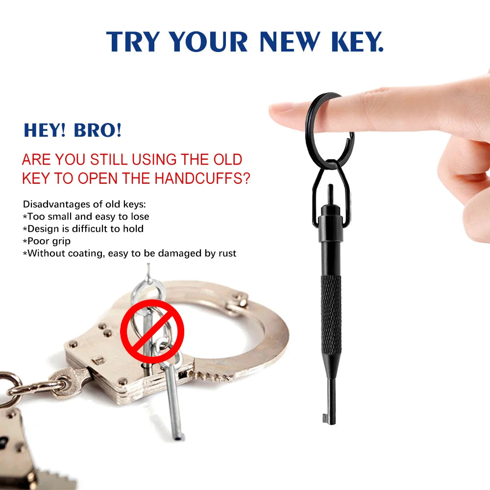 10/4/2Pcs Rotating Handcuff Key High Carbon Steel Alum Alloy w/Key Ring Fit Standard Police Cuffs