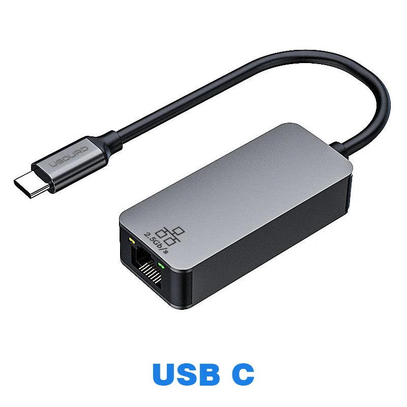 UGOURD 100Mbps 1000Mbps USB C Ethernet Adapter with Charge 100W USB3.0 2.5 Gigabit Network Card USB to RJ45 Lan Cable Converter