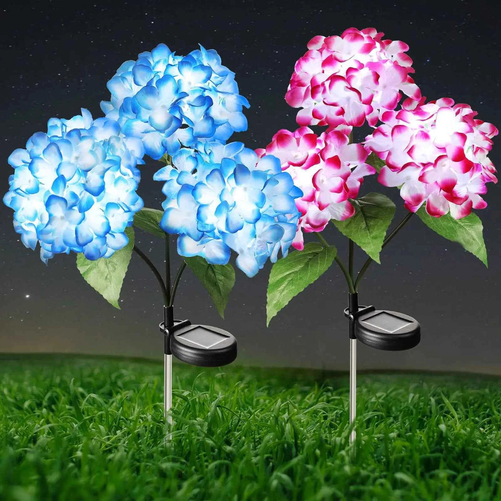 Solar Lights Outdoor Garden Light Waterproof Solar Garden Lights with Hydrangea Flower Lights LED Solar Powered Landscape Lights