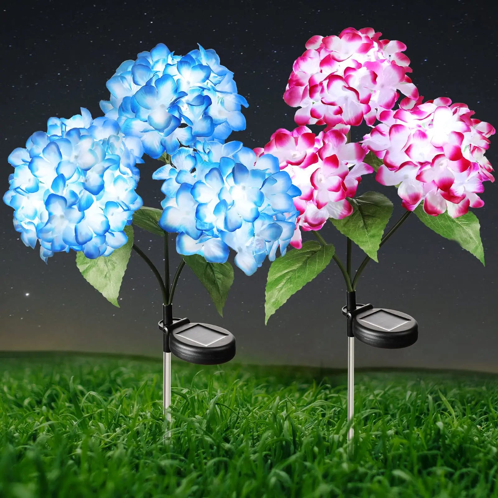 Solar Lights Outdoor Garden Light Waterproof Solar Garden Lights with Hydrangea Flower Lights LED Solar Powered Landscape Lights