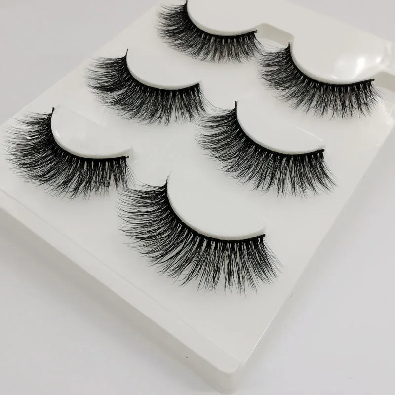 SHIDISHANGPIN 3 pairs 27 styles 3D Faux Mink Hair Soft False Eyelashes Fluffy Wispy Thick Fake Lash Handmade Eyelash Eye Makeup