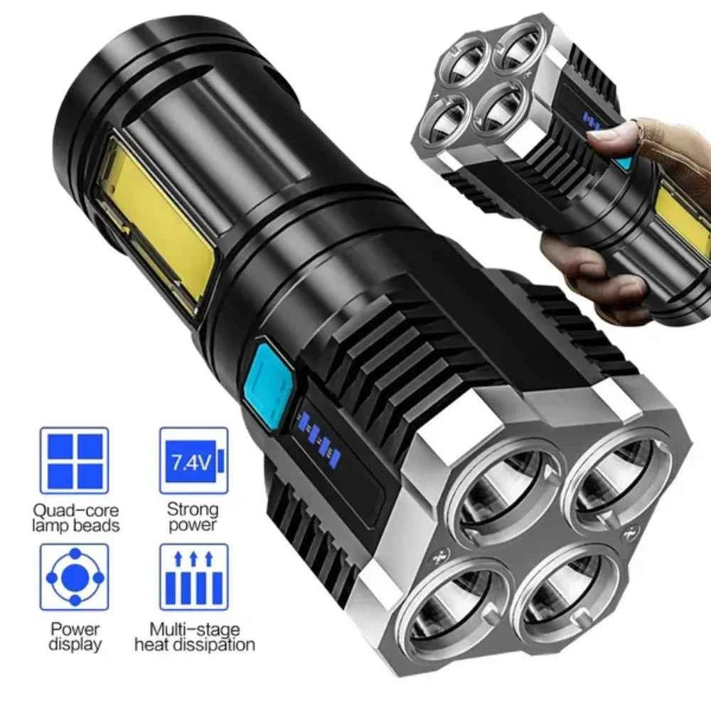 Versatile LED High-Beam Flashlight USB Rechargeable Outdoor Portable Enhancing Torch Outdoor Hiking and Exploration Experience