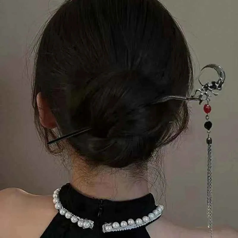 2026 New Chinese Style Butterfly Flower Tassel Hair Stick for Women Vintage Metal Hanfu Chopstick Hair Sticks Hair Accessories