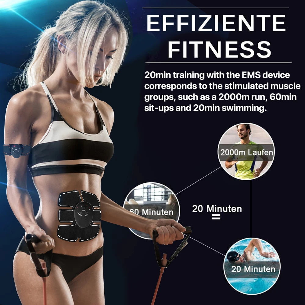 Electric Muscle Stimulator EMS Abdomen Buttocks Arm Trainer Weight Loss Exerciser Sticker Wireless Body Slimming Massager
