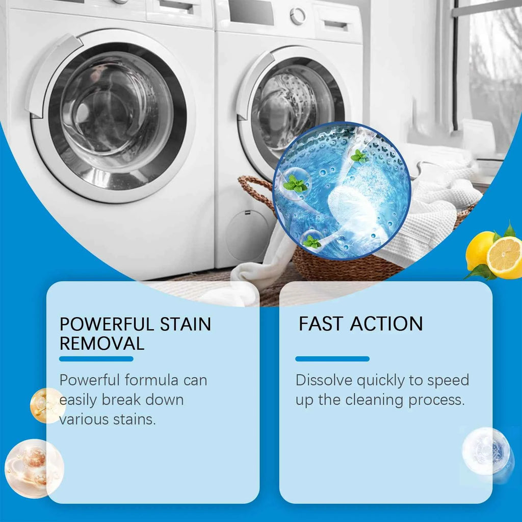 12PCS Washing Machine Cleaning Effervescent Tablets Deeply Cleans Stubborn Dirt Eliminates Odors Mild No Residue For All Models