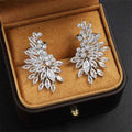 Yupsk Sparkling Cubic Zirconia Stud Earrings Gorgeous Female Wedding Party Fashion Ear Piercing Accessories for Women