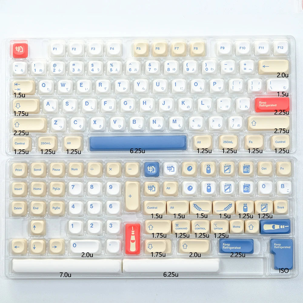 KBDiy 135 Keys/Set GMK Soymilk PBT Keycaps Cherry Profile MX Switch Korean Keycap for Mechanical Gaming Keyboard Custom Key Caps