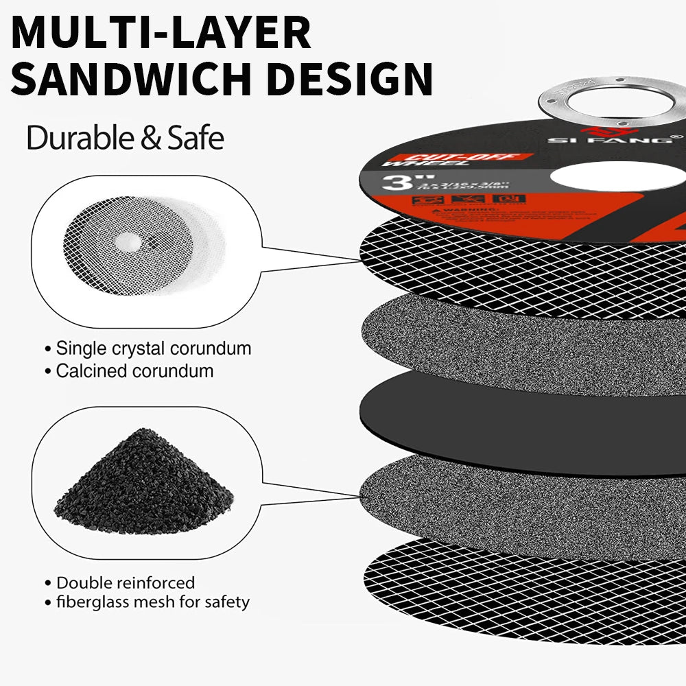 3-50Pcs 75mm Resin Cutting Disc Cut Off Wheel Angle Grinder Disc Slice Fiber Reinforced for Metal Stainless Steel