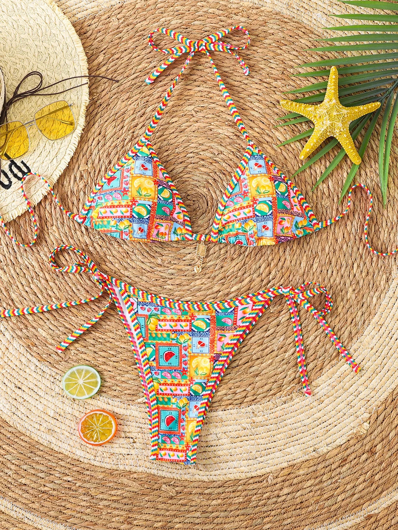 "2026 New Triangle Bikini Set - Floral Print Push Up Swimsuit & Brazilian Bottoms"