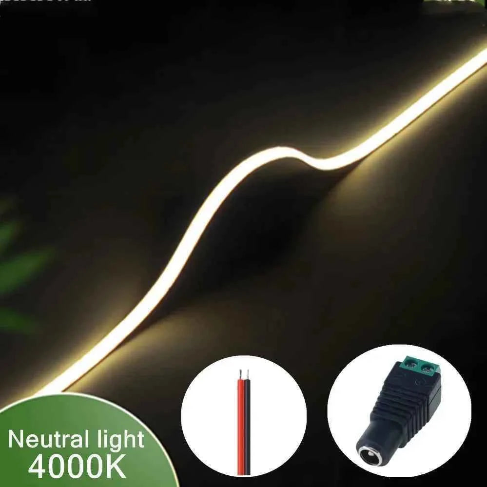 3mm Ultra Thin 12V Colorful COB LED Strip Dimmable 3000K 4000K 6000K High Density Flexible Light 400LEDs For DIY Home Decor Lamp