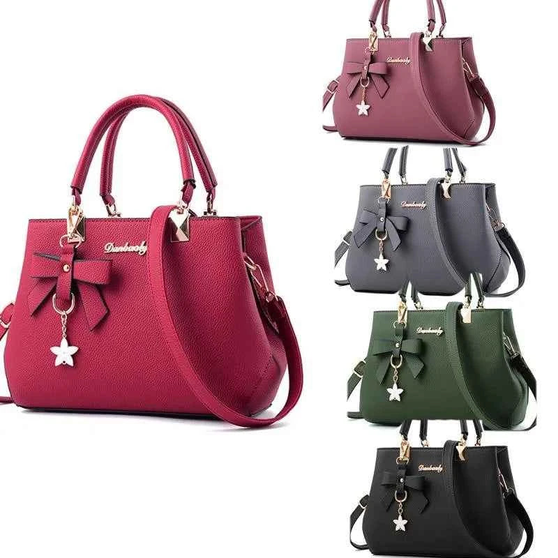 Yogodlns Elegant Women Messenger Bags with flower pendant Office Ladies Totes Pure Leather Handbag for female Crossbody Shoulder