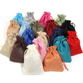 5Pcs Mix Color Linen Bag Drawstring Gift Bag Jewelry Craft Storage Bag Fashion Jewelry Organizer Gift Bag Jewelry Pouches Supply