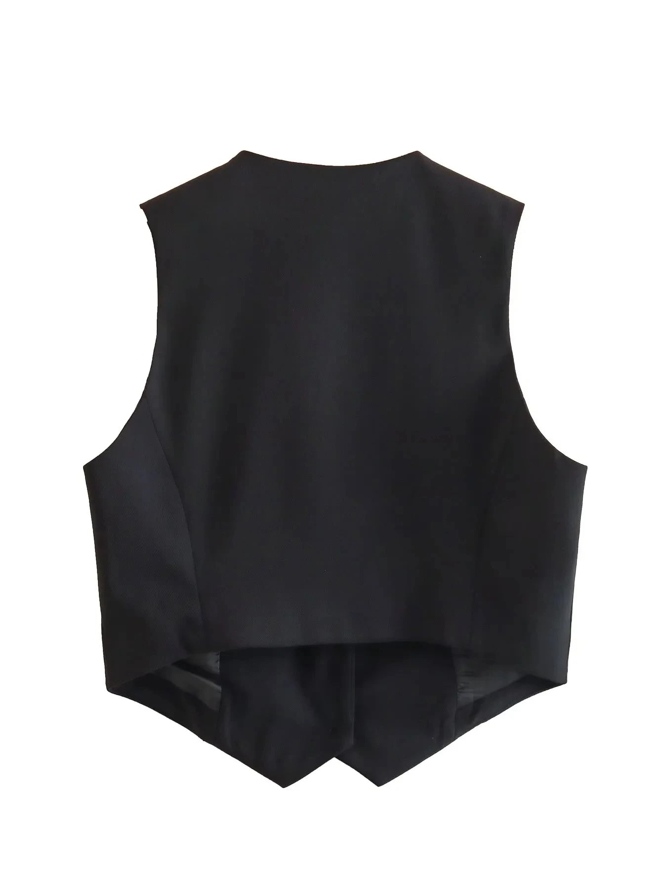 HXAO Fashion Sleeveless Vests For Women Button Up White Crop Top Office Casual Waistcoat Jacket Woman Summer Suit Black Vest Top