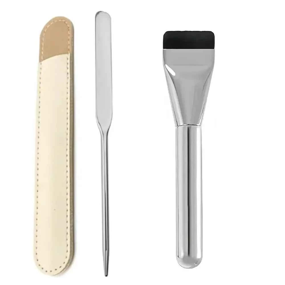 Stainless Steel Makeup Spatula and Mixing Stick Set Foundation Brush Eyeshadow Cream Pigment Mixing Tools a Dedicated Makeup Set