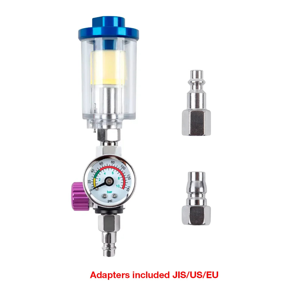Séparateur d'eau et d'huile pour pistolet pulvérisateur, régulateur de pression de filtre 1/4", adaptateur EU avec régulateur de pression d'air, régulateur de compresseur d'air