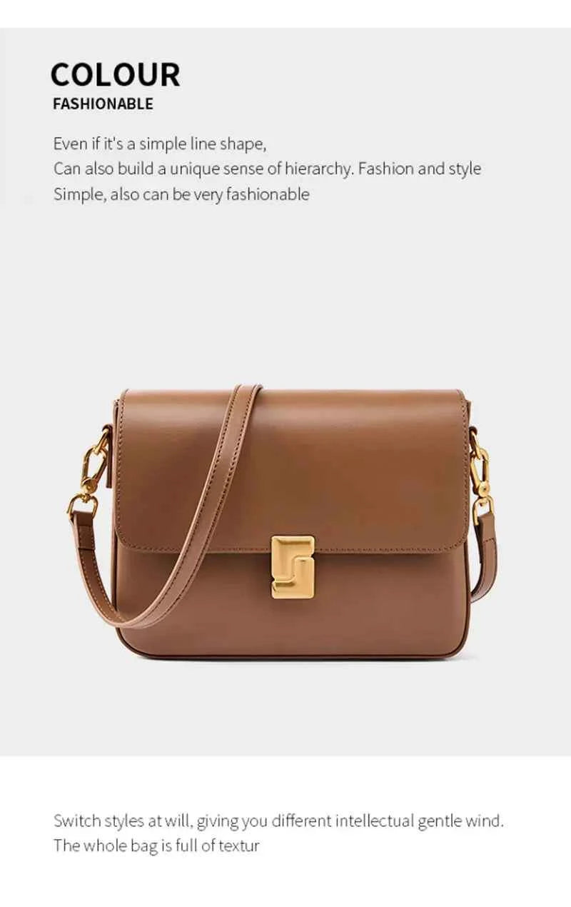 100% Genuine Leather Women's Shoulder Bag High Quality Luxury Designer Crossbody Bags Fashion Cowhide Female Handbags