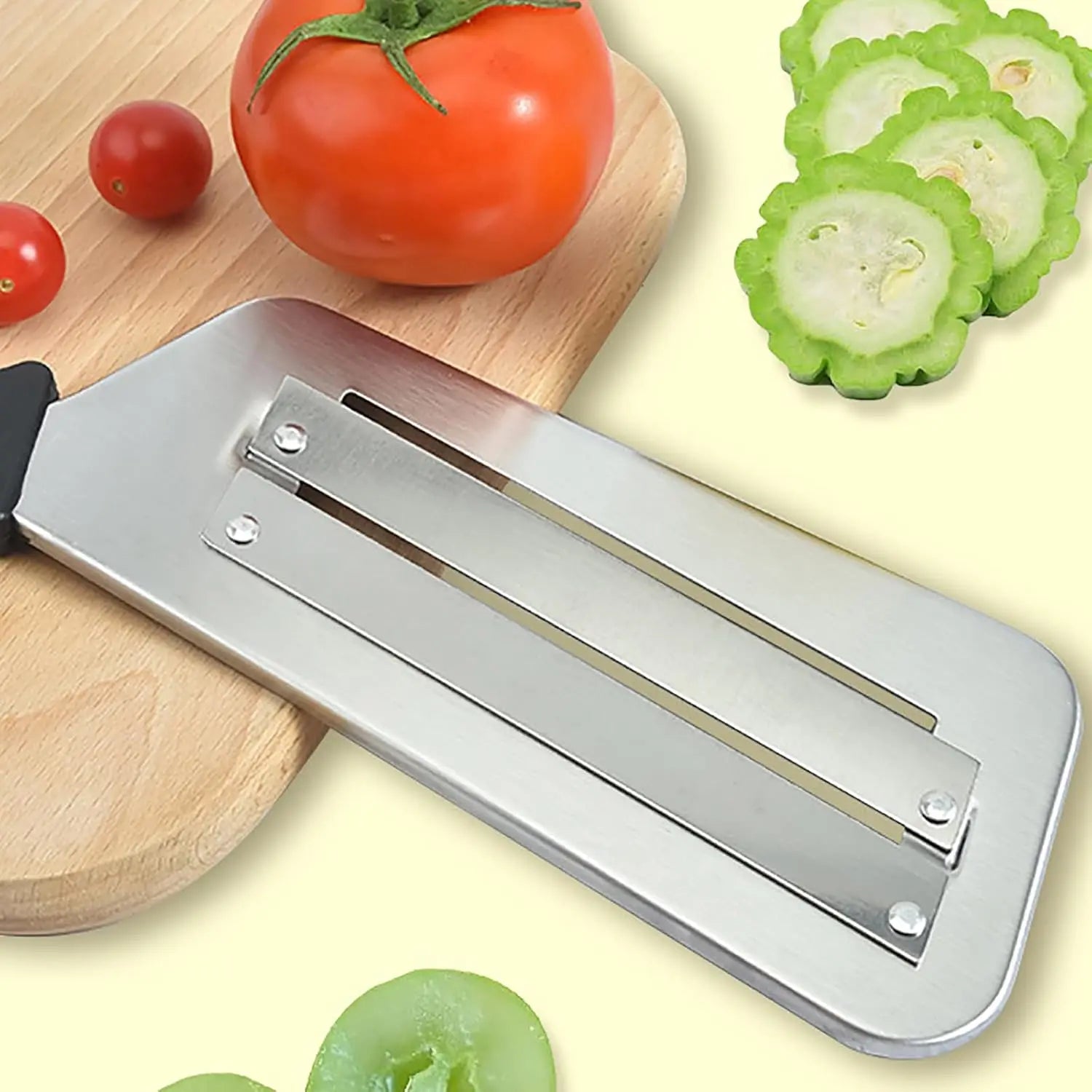 Stainless Steel Cabbage Chopper Black Kitchen Knife for Slicing Grating & Shredding - Sharp Blades Easy Clean Durable Ideal for Sauerkraut Coleslaw Vegetables