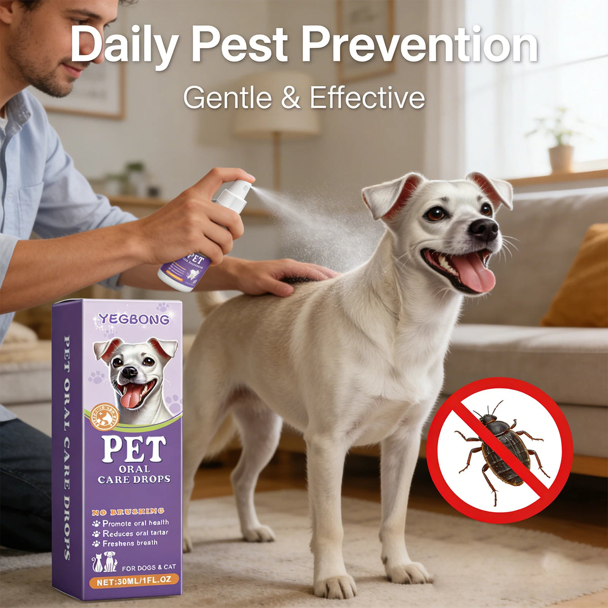 Pet Flea & Tick Spray – Gentle Itch Relief Formula