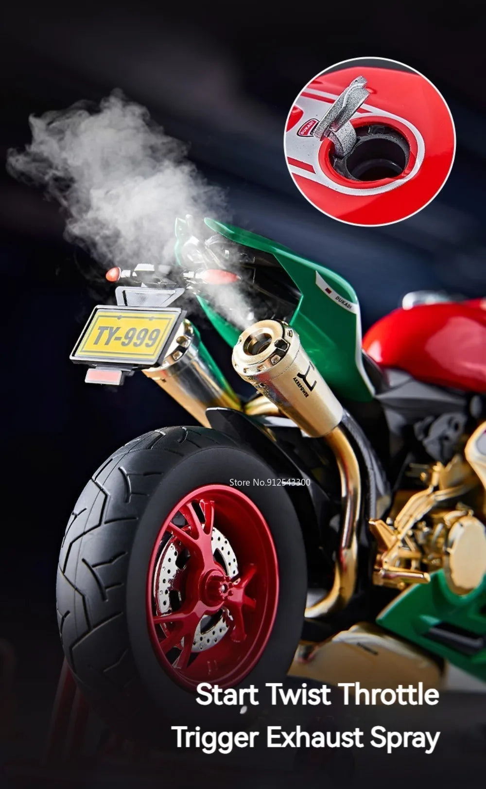 1:9 Scale 1299 Kawasaki ZX-10R Motorcycle Model Toy Car Diecast Metal Shock Absorption Racing Motor Models Boys Birthday Gifts