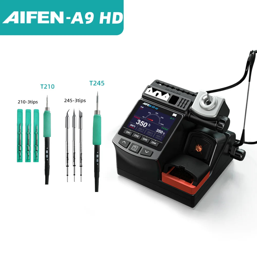 AIFEN A9HD Soldering Station Compatible Soldering Iron Tip 210 Handle Control Temperature Welding Rework Station