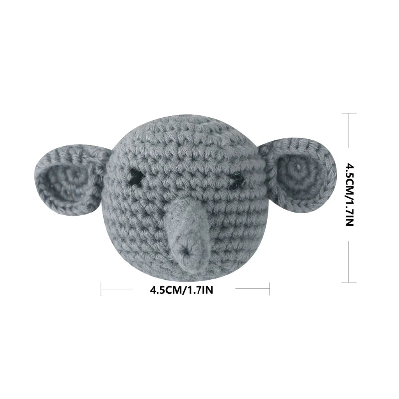 Crochet Animal Baby Pacifier Clip Accessories Handmade Knitted Bunny Teether Beads Newborn Nipple Clip Dummy Soother Holder Toy