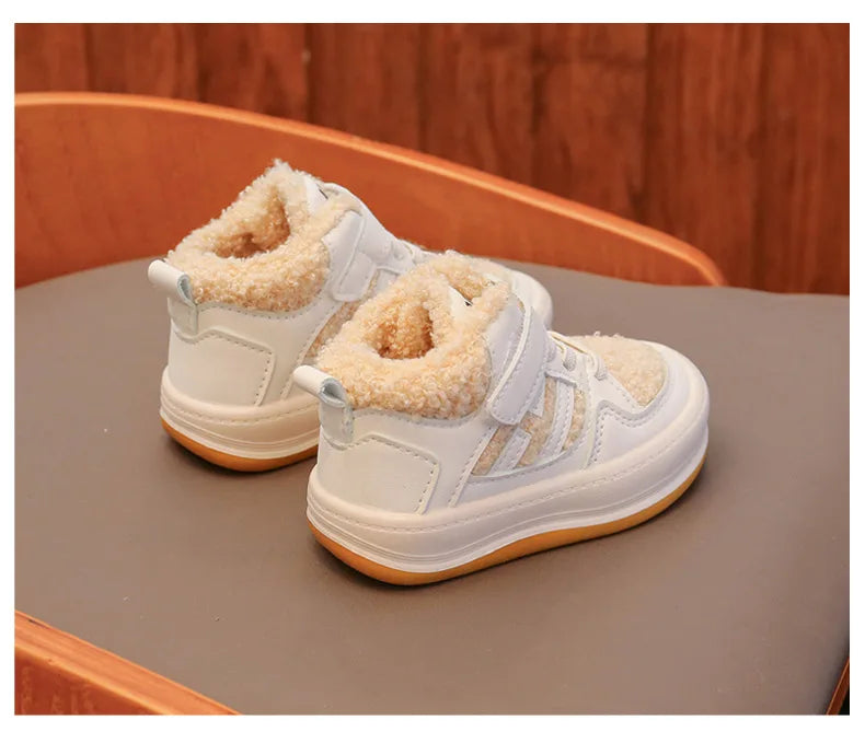 Girls Cotton Shoes Children Plush Thickened Anti-skid Shoes Boys Warm Sports Shoes Baby Soft Comfortable Winter Sneakers
