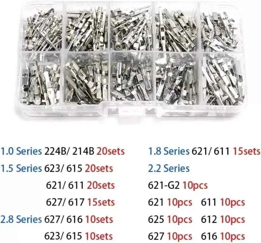 290pcs Cable Lugs Connectors Wire Connector Crimp Terminal Set Flat Plugs Cable Lugs Cable Shoes Plugs Assortment Kit For Cars