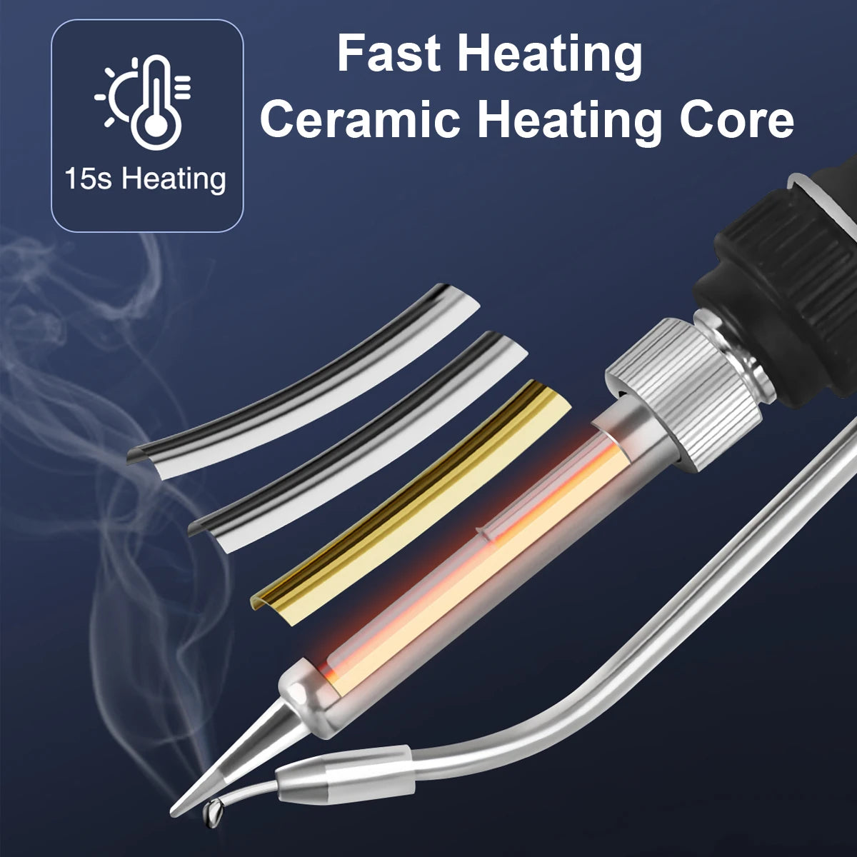 NEWACALOX Soldering Iron Kit Industrial Automatic Solder Feeding with Temp Adjust, 60W Soldering Gun with 50g Soldering Wires