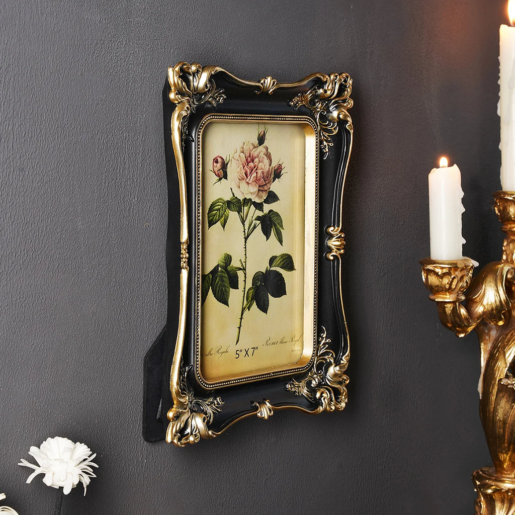 1PC, European Retro Black Patterned Resin Material Home Living Room Decor, Suitable for Bedroom Decor Home Photo Decoration