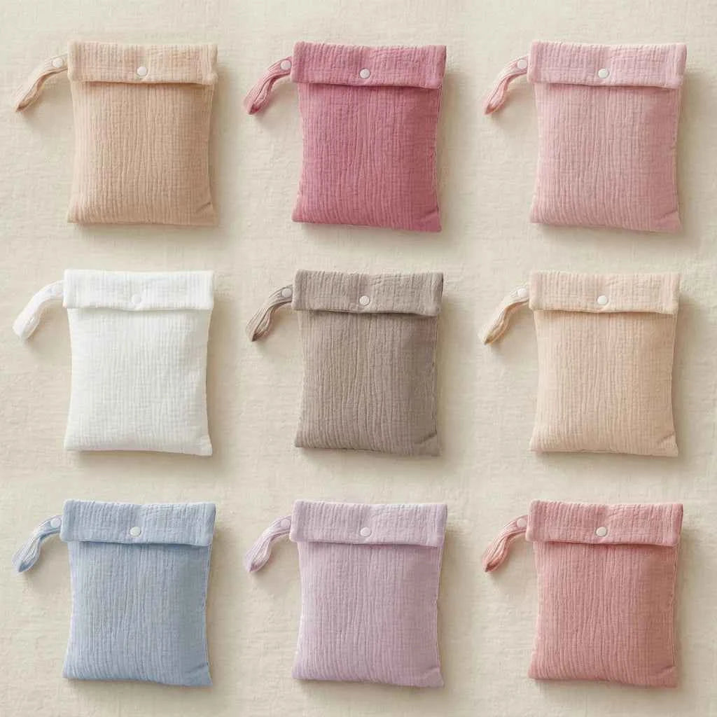 Baby Diaper Bag Muslin Cotton Gauze Wet Bag Portable Travel Hanging Organizer Pouch Infant Toddler Mommy Cosmetic Bag Best