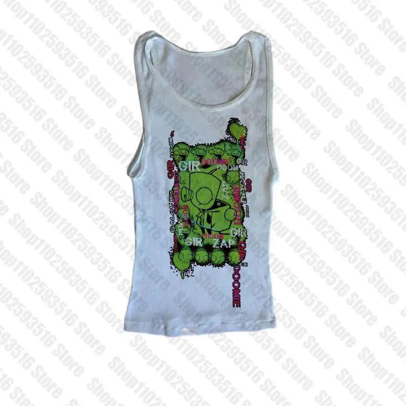 Sexy Top Y2k Tops With Suspenders Gothic Clothes for Women Vintage Clothing Emo Trashy Y2k 2000s Crop Top Woman Women's Cropped