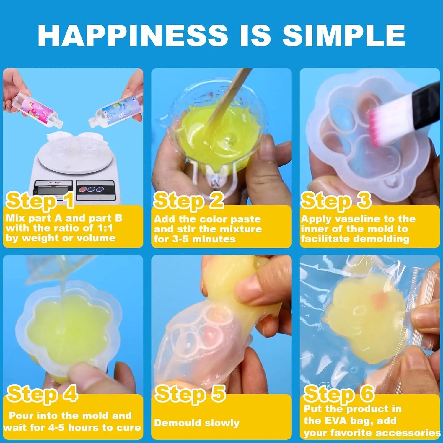 Liquid Silicone Squishy Maker Kits for Taba Squishy DIY Squishy Making Kit Art Crafting Molding Supplies Sets Decompression Gift