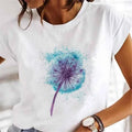 Women's Short-sleeved T-shirt Feather Fashion Print Instagram Base Shirt Women Clothes  Tops  Aesthetic Clothes Graphic T Shirts