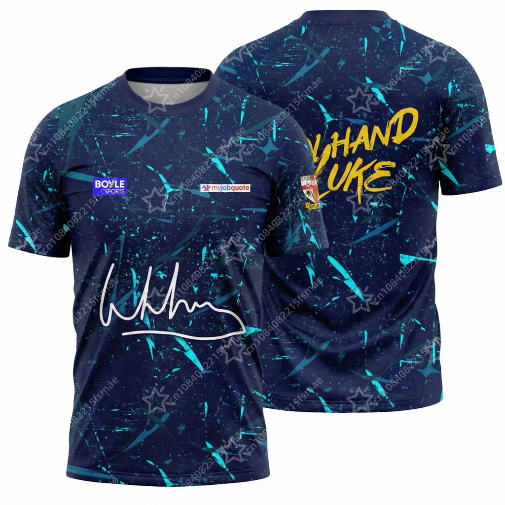 2026 PDC Luke Humphries Darts Jersey Cool Hand Luke Shirt 3D Print Blue Graffiti Sportswear Short Sleeve Tee Professional Tops